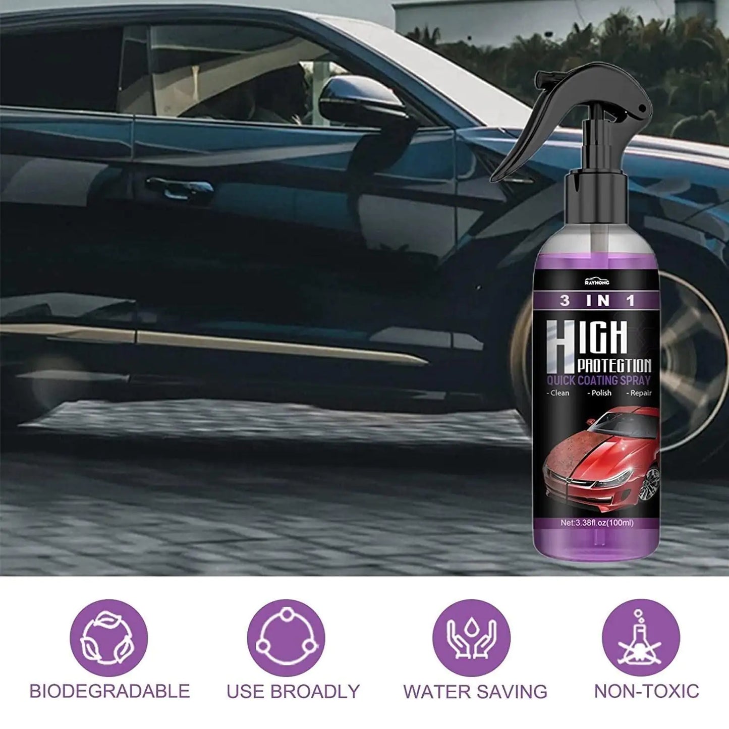 3 in 1 Car Shine/ Scratch Spray