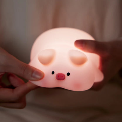 Silicone Night Light Pig Cartoon Silicone Lamp