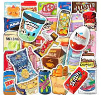 50/100pcs Cartoon Food Graffiti Stickers Snack Sticker for Skateboard