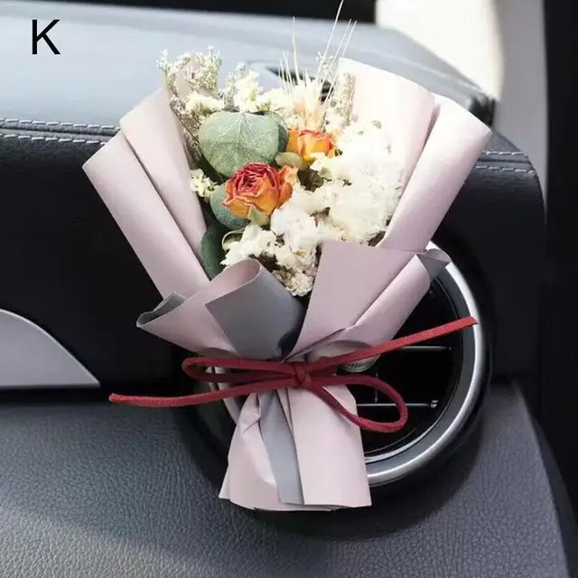 Car Air Outlet Dried Flowers Bouquet