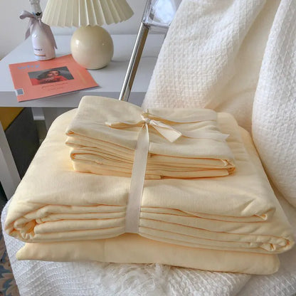 Light Yellow Soft Quilted Bed Sheet