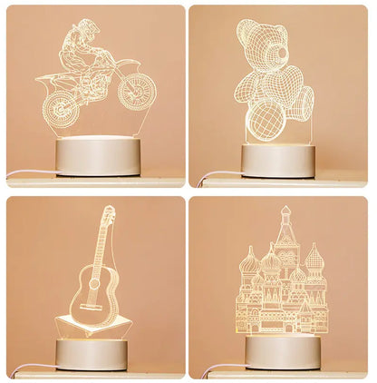 3D Lamp 3 Color Night Light