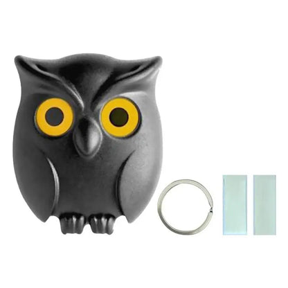 Night Owl Magnetic Wall Key Holder with Eye-Opening Feature - Black, White, Brown