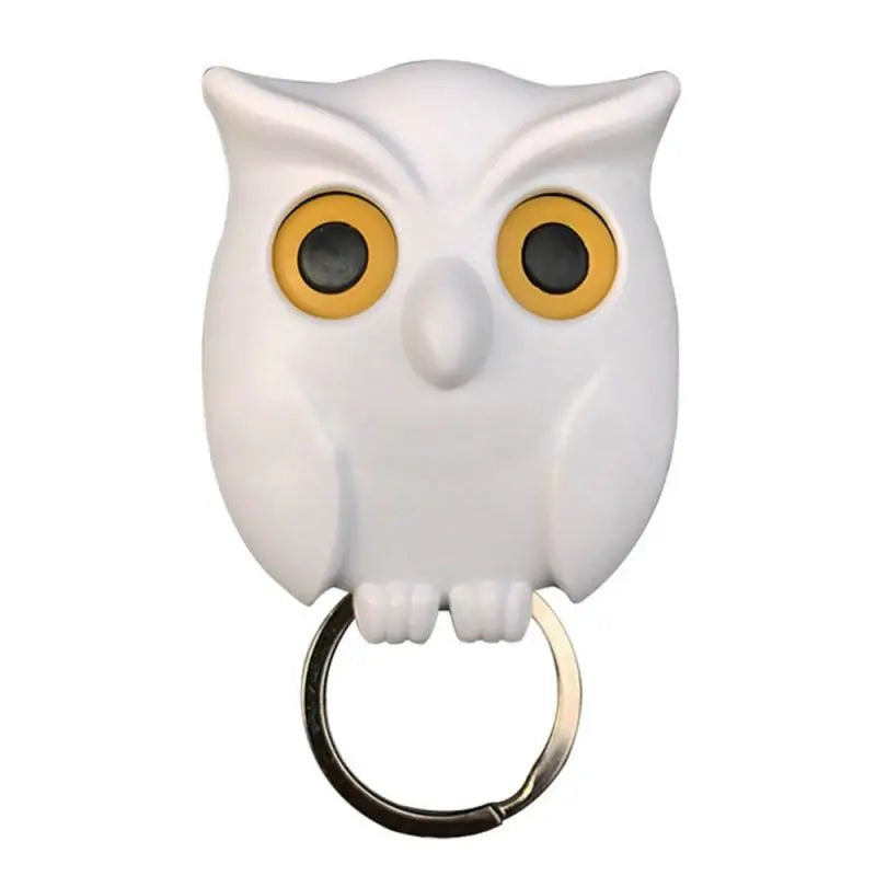 Night Owl Magnetic Wall Key Holder with Eye-Opening Feature - Black, White, Brown