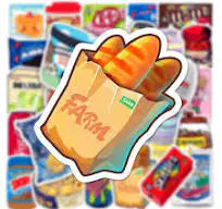 50/100pcs Cartoon Food Graffiti Stickers Snack Sticker for Skateboard