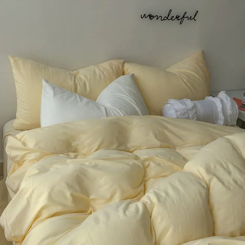 Light Yellow Soft Quilted Bed Sheet