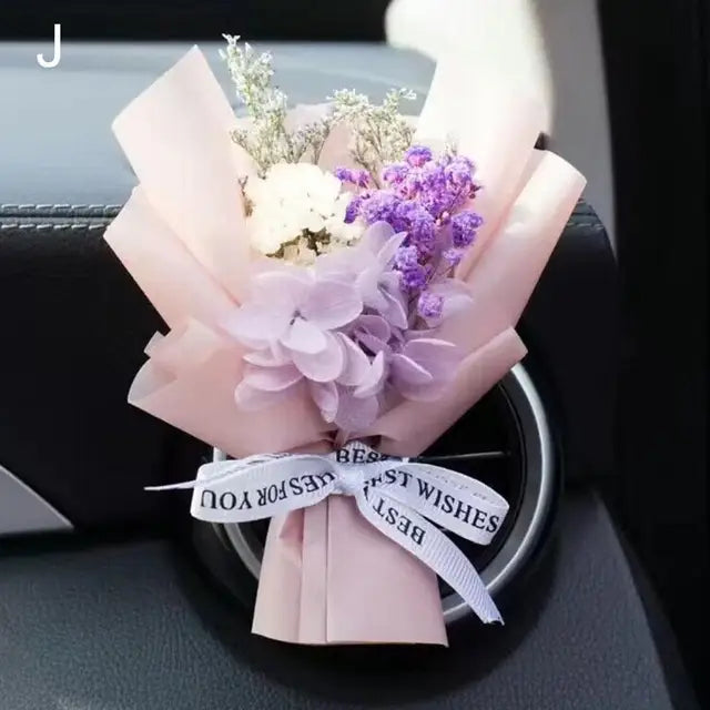 Car Air Outlet Dried Flowers Bouquet