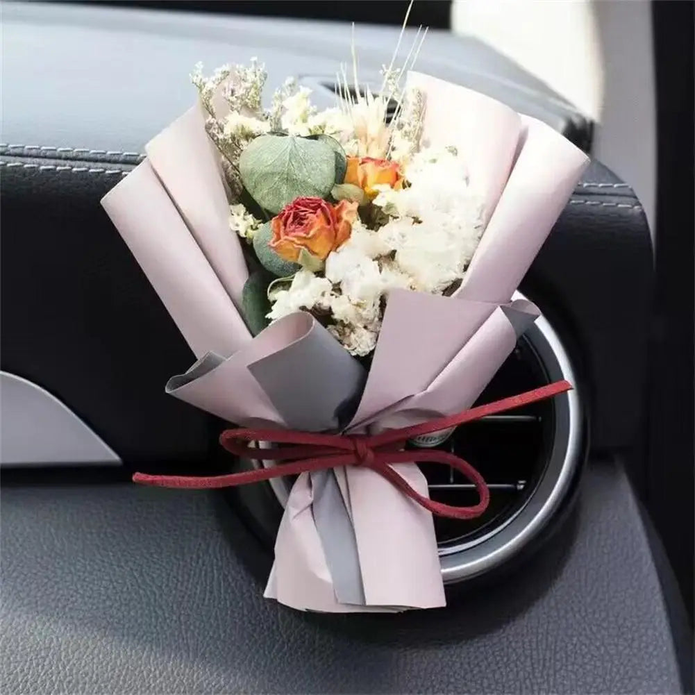 Car Air Outlet Dried Flowers Bouquet